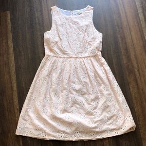 Loft pink and white dress